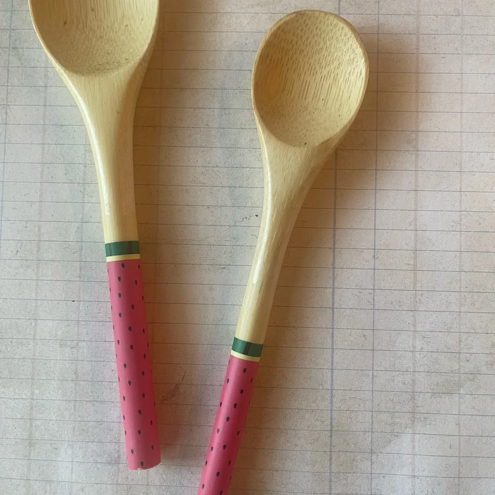 Watermelon Printed Bamboo Spoon Set